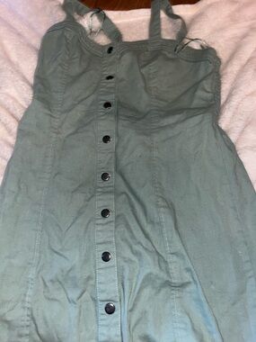 Japna Sage Green Button-Front Mini Skirt